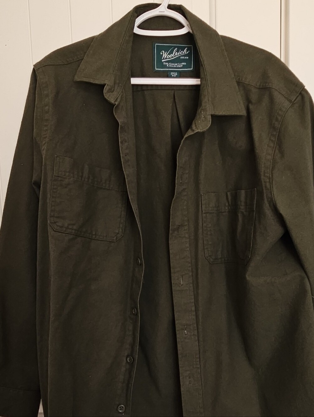 Woolrich Olive Green Lightweight Shirt Jacket